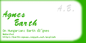 agnes barth business card